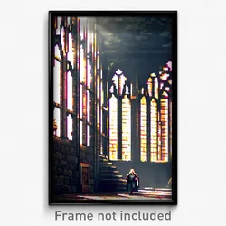 Pixel Art Poster - Complicated Priory (8 Bit Psychedelic Video Game Print)