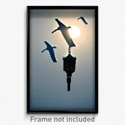Pixel Art Poster - Flying Gallows (8 Bit Psychedelic Trippy Video Game Print)