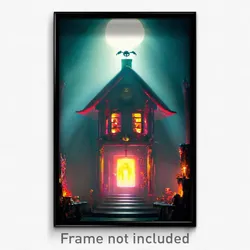 Pixel Art Poster - Creepy Treasury (8 Bit Psychedelic Trippy Video Game Print)