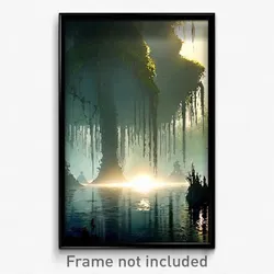 Pixel Art Poster - Monumental Swamp (8 Bit Psychedelic Trippy Video Game Print)