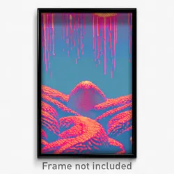 Pixel Art Poster - Detailed Shoals (8 Bit Psychedelic Trippy Video Game Print)