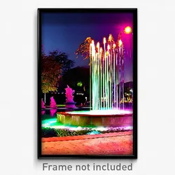 Pixel Art Poster - Showy Fountain (8 Bit Psychedelic Trippy Video Game Print)