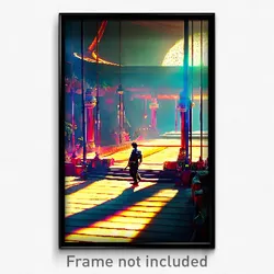 Pixel Art Poster - Important Exotic Area (8 Bit Psychedelic Video Game Print)