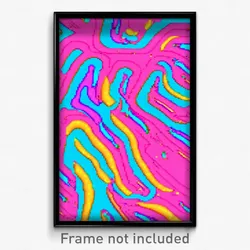 Pixel Art Poster - Multicolored Meander (8 Bit Psychedelic Video Game Print)