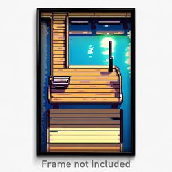 Pixel Art Poster - Quirky Dock (8 Bit Psychedelic Trippy Weird Video Game Print)