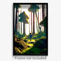 Pixel Art Poster - Rubbery Woods (8 Bit Psychedelic Trippy Video Game Print)