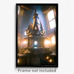 Pixel Art Poster - Jaw Dropping Turret (8 Bit Psychedelic Video Game Print)