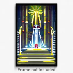 Pixel Art Poster - Dense Throne Room (8 Bit Psychedelic Trippy Video Game Print)