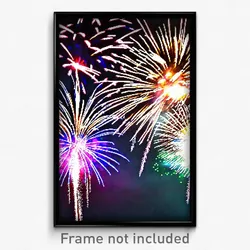 Pixel Art Poster - Dazzling Fireworks (8 Bit Psychedelic Video Game Print)