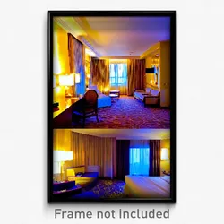 Pixel Art Poster - Golden Hotel Room (8 Bit Psychedelic Trippy Video Game Print)