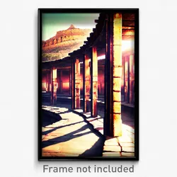 Pixel Art Poster - Ancient Flats (8 Bit Psychedelic Trippy Video Game Print)