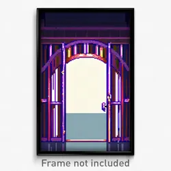 Pixel Art Poster - Droopy Gate (8 Bit Psychedelic Trippy Weird Video Game Print)