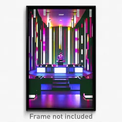 Pixel Art Poster - Modern Dais (8 Bit Psychedelic Trippy Weird Video Game Print)