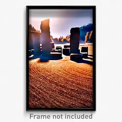 Pixel Art Poster - Bronze Henge (8 Bit Psychedelic Trippy Video Game Print)