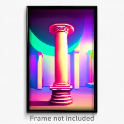 Pixel Art Poster - Oval Pillar (8 Bit Psychedelic Trippy Weird Video Game Print)