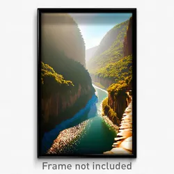 Pixel Art Poster - Busy Gorge (8 Bit Psychedelic Trippy Weird Video Game Print)