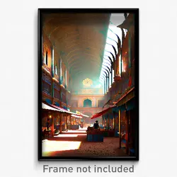 Pixel Art Poster - Clear Bazaar (8 Bit Psychedelic Trippy Video Game Print)