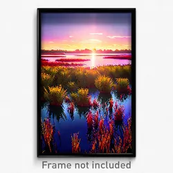 Pixel Art Poster - Awesome Marsh (8 Bit Psychedelic Trippy Video Game Print)