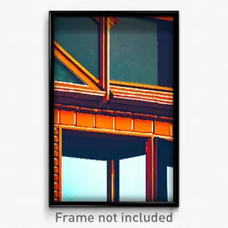 Pixel Art Poster - Orange Eaves (8 Bit Psychedelic Trippy Video Game Print)