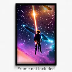 Pixel Art Poster - Cool Outer Space (8 Bit Psychedelic Trippy Video Game Print)