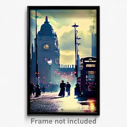 Pixel Art Poster - Electric London (8 Bit Psychedelic Trippy Video Game Print)