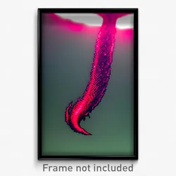 Pixel Art Poster - Deadly Maw (8 Bit Psychedelic Trippy Weird Video Game Print)