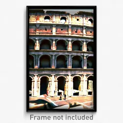 Pixel Art Poster - Narrow Colosseum (8 Bit Psychedelic Trippy Video Game Print)