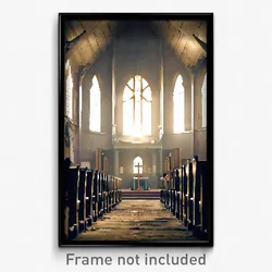 Pixel Art Poster - Worn Church (8 Bit Psychedelic Trippy Weird Video Game Print)
