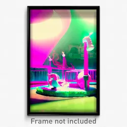 Pixel Art Poster - Pink Zoo (8 Bit Psychedelic Trippy Weird Video Game Print)
