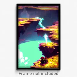 Pixel Art Poster - Bubbly Vale (8 Bit Psychedelic Trippy Weird Video Game Print)