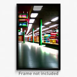 Pixel Art Poster - Normal Grocery Store (8 Bit Psychedelic Video Game Print)
