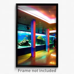 Pixel Art Poster - Outrageous Aquarium (8 Bit Psychedelic Video Game Print)