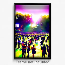 Pixel Art Poster - Crazy Festival (8 Bit Psychedelic Trippy Video Game Print)