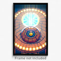 Pixel Art Poster - Round Treasury (8 Bit Psychedelic Trippy Video Game Print)