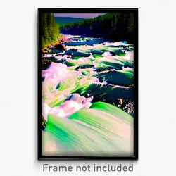 Pixel Art Poster - Spectacular Rapids (8 Bit Psychedelic Video Game Print)