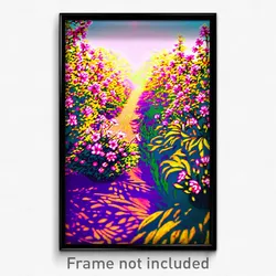 Pixel Art Poster - Flowery Outback (8 Bit Psychedelic Trippy Video Game Print)