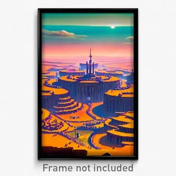 Pixel Art Poster - Vast Fief (8 Bit Psychedelic Trippy Weird Video Game Print)