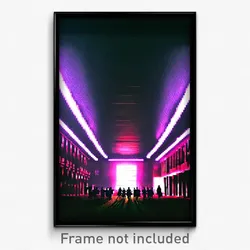 Pixel Art Poster - Dark High School (8 Bit Psychedelic Trippy Video Game Print)