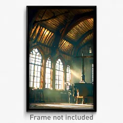 Pixel Art Poster - Old Almshouse (8 Bit Psychedelic Trippy Video Game Print)