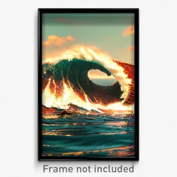 Pixel Art Poster - Rusty Tsunami (8 Bit Psychedelic Trippy Video Game Print)