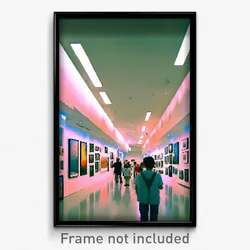 Pixel Art Poster - Buzzing Gallery (8 Bit Psychedelic Trippy Video Game Print)