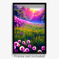 Pixel Art Poster - Buoyant Meadow (8 Bit Psychedelic Trippy Video Game Print)