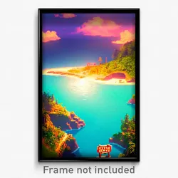 Pixel Art Poster - Extra Small Cove (8 Bit Psychedelic Trippy Video Game Print)