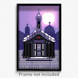 Pixel Art Poster - Slim Mausoleum (8 Bit Psychedelic Trippy Video Game Print)