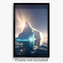 Pixel Art Poster - Calm Iceberg (8 Bit Psychedelic Trippy Video Game Print)
