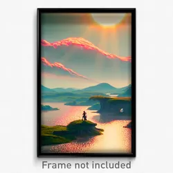 Pixel Art Poster - Showy Land (8 Bit Psychedelic Trippy Weird Video Game Print)