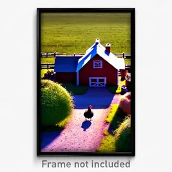 Pixel Art Poster - Musty Farmstead (8 Bit Psychedelic Trippy Video Game Print)