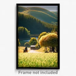 Pixel Art Poster - Beautiful Country (8 Bit Psychedelic Trippy Video Game Print)