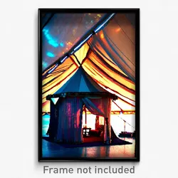 Pixel Art Poster - Worldly Tent (8 Bit Psychedelic Trippy Video Game Print)
