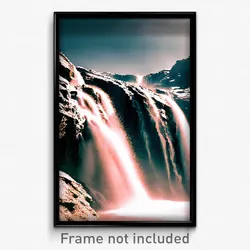 Pixel Art Poster - Stupendous Cascade (8 Bit Psychedelic Video Game Print)